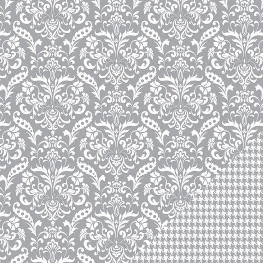 GRAY Damask 12x12 Cardstock from American Crafts