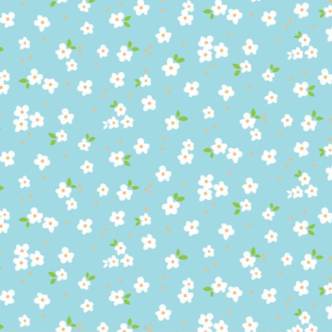 12x12 patterned cardstock with petite floral design on sky blue background - American Crafts