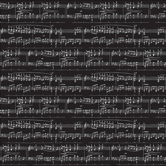 Silver foil sheet music on 12x12 black cardstock from American Crafts Specialty Paper