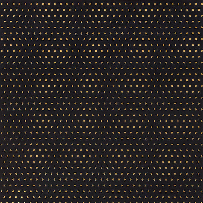 12x12 patterned cardstock with gold foil dots on black background - American Crafts