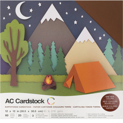 American Crafts Precision Cardstock Pack 80lb 12X12 60/Pkg-White/Textured -  718813541312