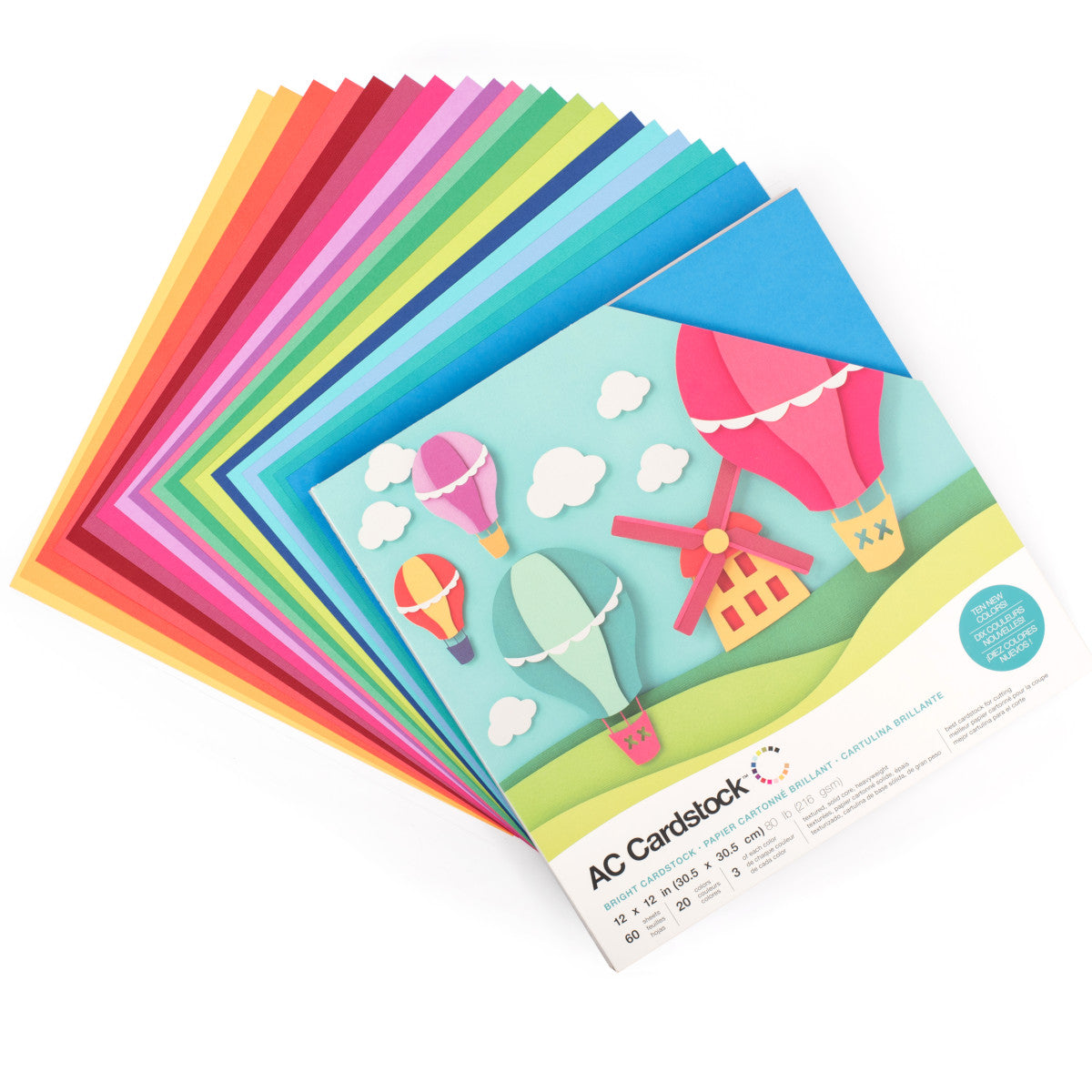 American Crafts 12x12 Card Stock Pack, 60 Sheets Total 3 Sheets Of 20  Colors, Tropical Arts Crafts Supplies Celebration Paper Card Stock Colored  Card