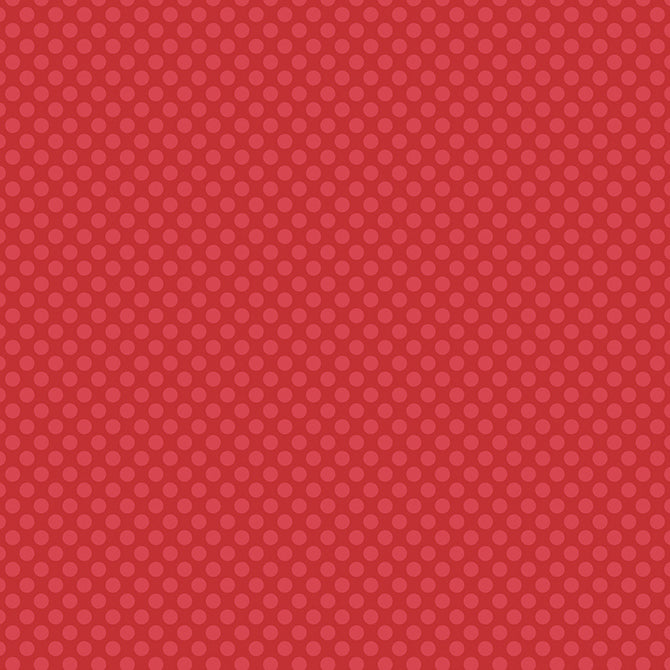 Red Large Dot - 12x12 single sided pattern paper. Red large dots on a dark red background.  White reverse.