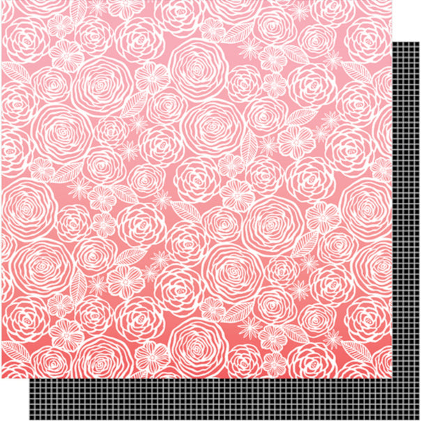 THINK PINK - floral print by Amy Tangerine - 12x12 double-sided cardstock