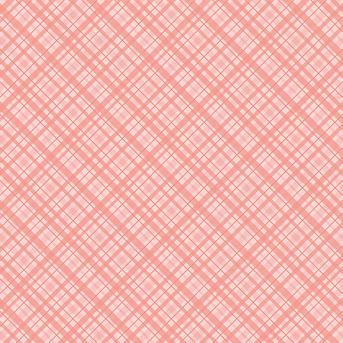 12x12 cardstock with coral pink plaid pattern - by coredinations