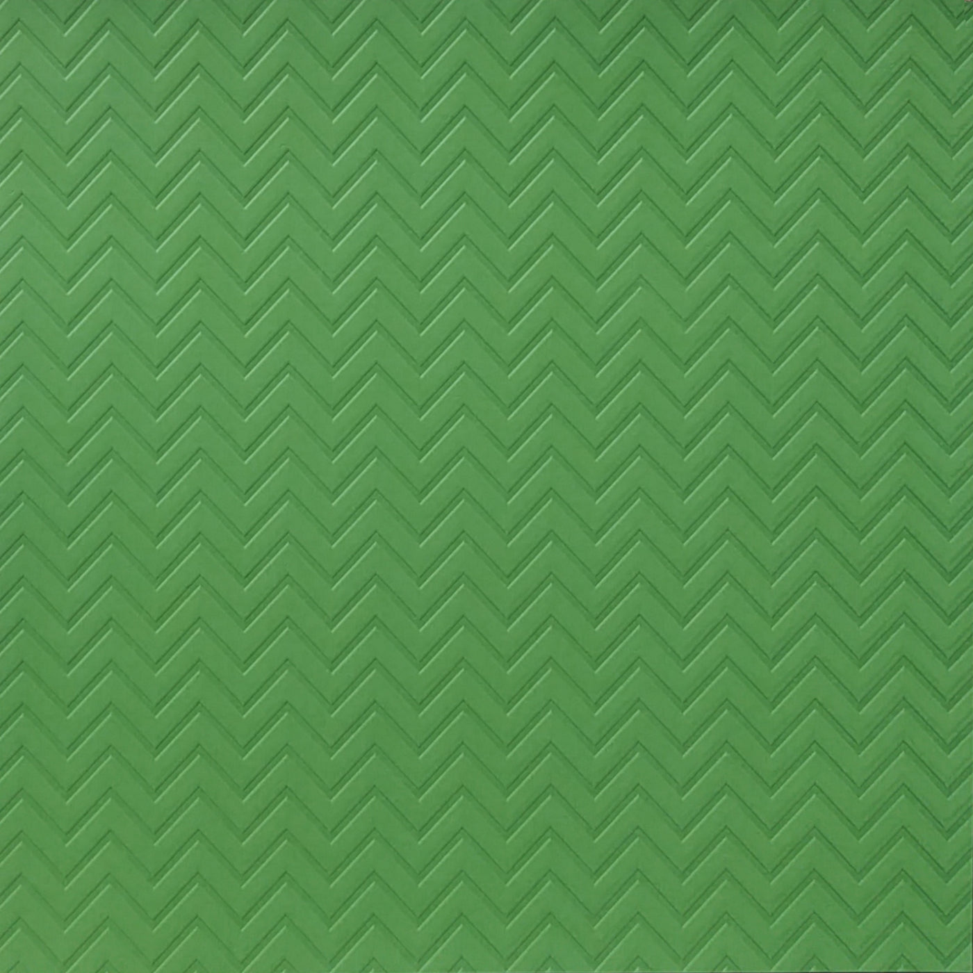 Green Embossed Chevron - 12x12 Cardstock - Recollections Single