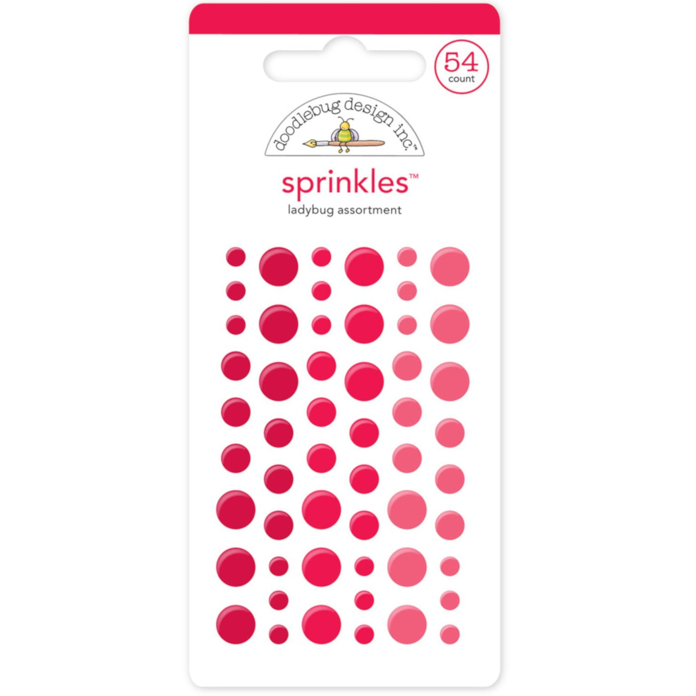 LADYBUG SPRINKLES - 54 pink and taffy colored enamel dots from Doodlebug Design 