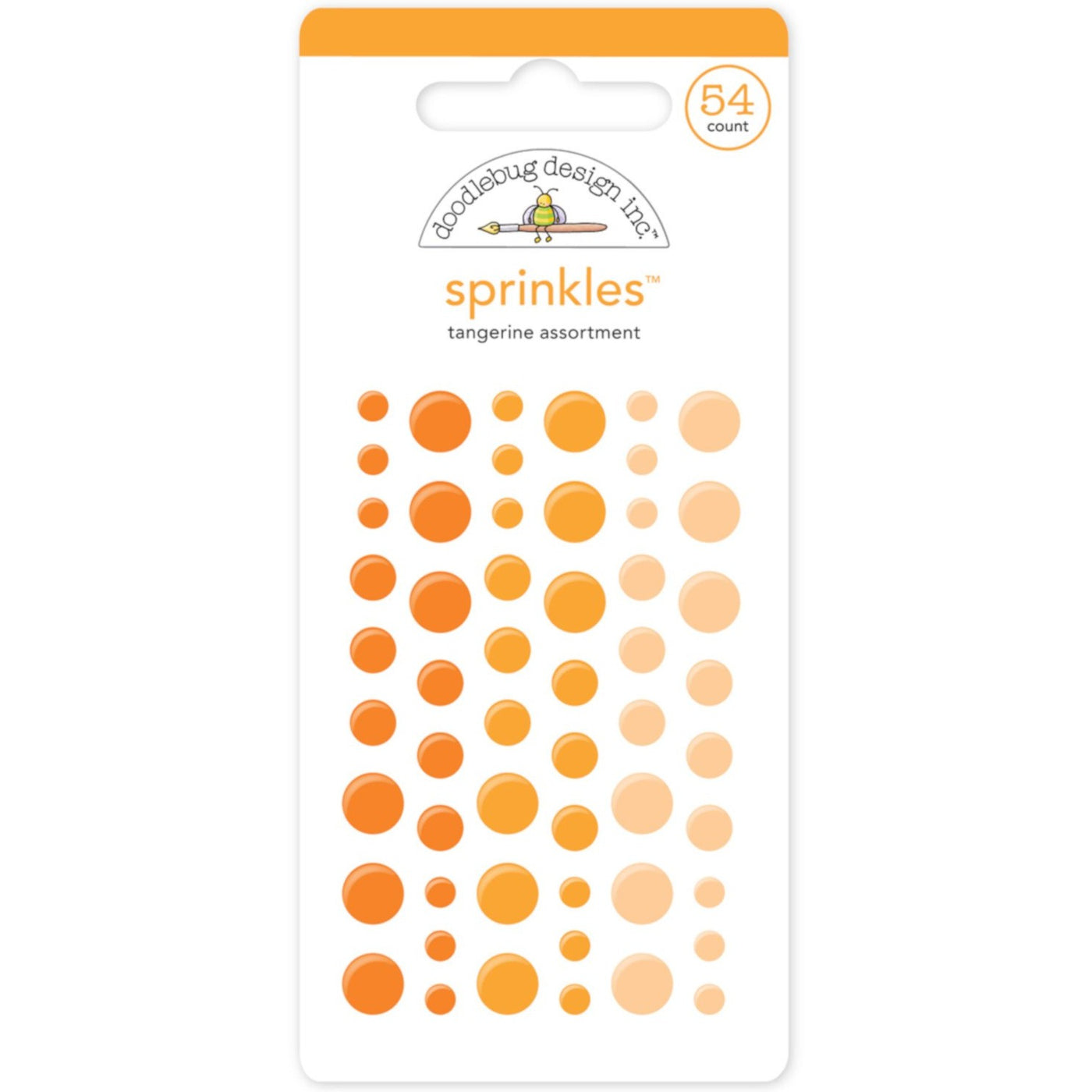 TANGERINE Sprinkles - 54 enamel dots in 3 orange colors from Doodlebug Design