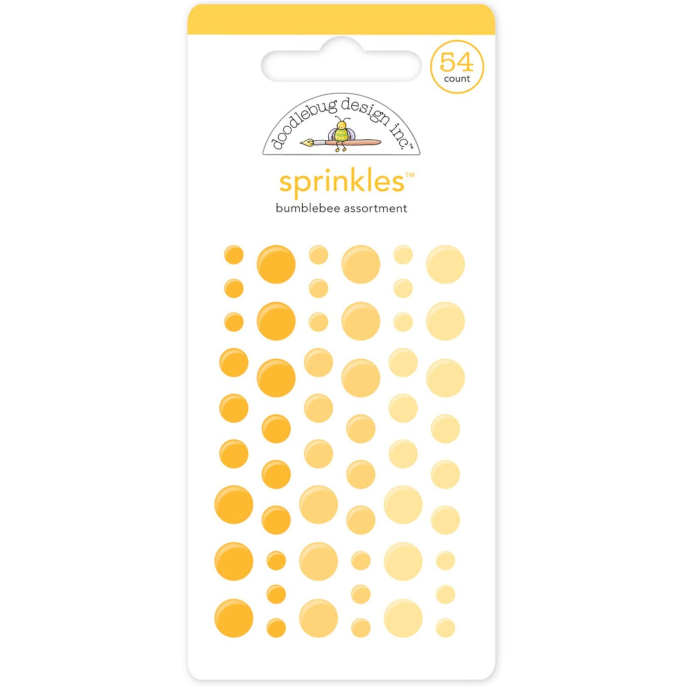 BUMBLEBEE Sprinkles - 54 enamel dots in 3 shades of yellow from Doodlebug Design