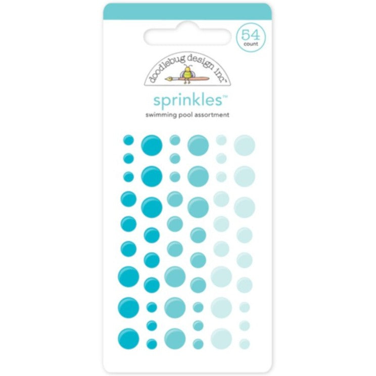 SWIMMING POOL Sprinkles - Self-Adhesive Enamel Dots - Doodlebug Design