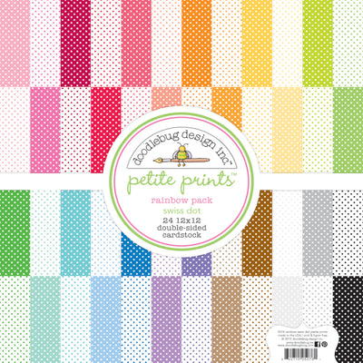 Rainbow SWISS DOT 12x12 cardstock from Petite Prints Collection by Doodlebug Design