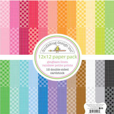 GINGHAM and LINEN Paper Pack from Rainbow Petite Prints Collection by Doodlebug Design