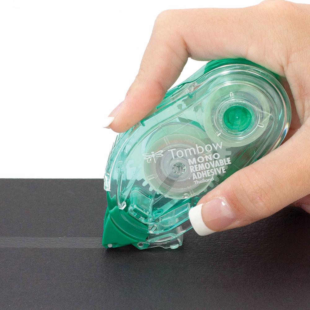 Applying line of removable adhesive with Mono Removable Adhesive Dispenser by Tombow