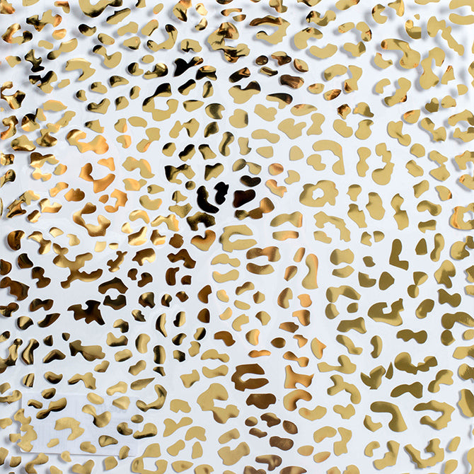 Metallic gold cheetah print on clear 12x12 acetate sheet - We R