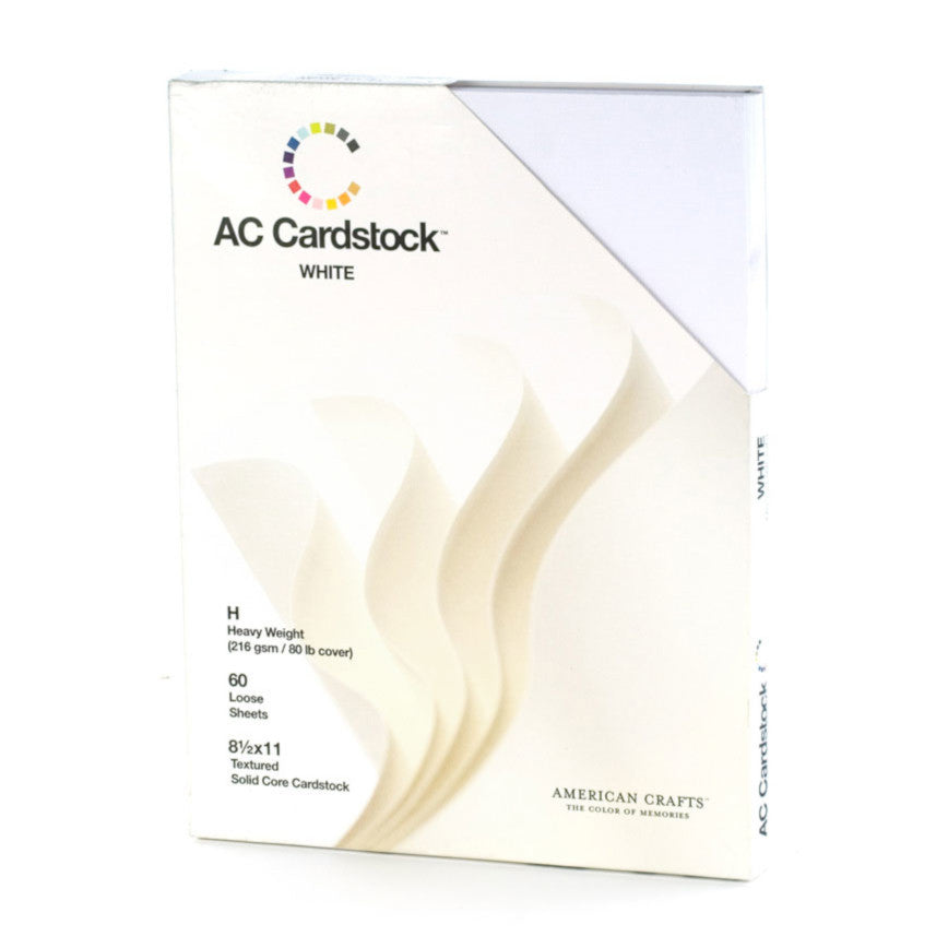 WHITE Cardstock - 8.5 x 11 - 60 pack - by American Crafts