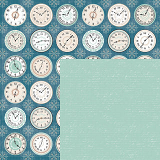 Clocks - 12x12 double-sided paper from BoBunny Early Bird collection