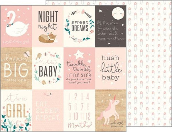 12x12 double-sided patterned cardstock with baby girl theme - Pebbles