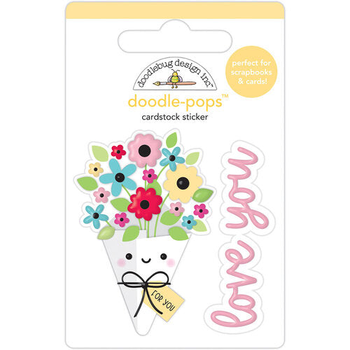 This adorable bouquet and the sentiment Love you doodle-pop are perfect for cardmaking, scrapbook pages, journals, tags, and more.