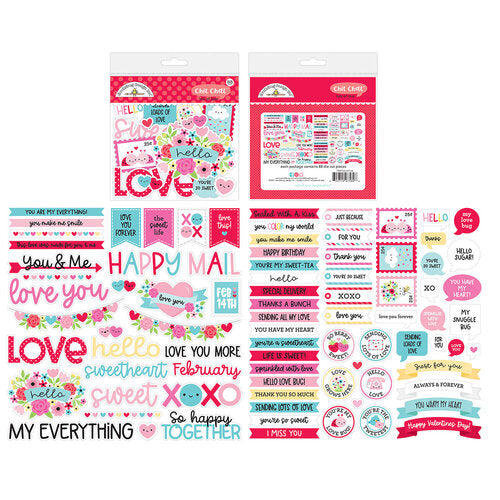 Chit Chat die-cut cardstock pieces are part of Doodlebug's Lots of Love Collection. Perfect for cards, scrapbook pages, tags, journals, planners, and other paper crafting projects. 