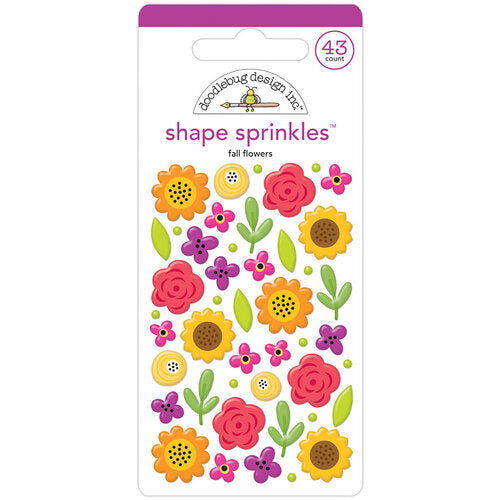 Dozens of Enamel Shape Sprinkles - blossom shaped - in assorted sizes