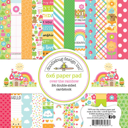 OVER THE RAINBOW Petite Prints 6x6 Paper Pad - Doodlebug Design