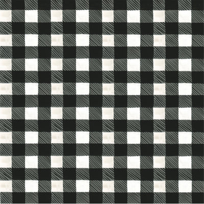 12x12 cardstock with black on white Buffalo Plaid pattern