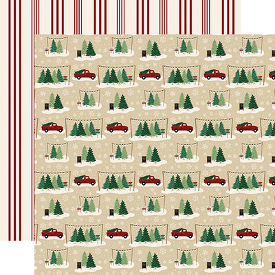 Tree Farm - 12x12 double-sided cardstock from A Cozy Christmas Collection by Echo Park Paper Co.