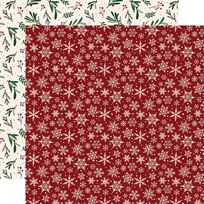 Snowflakes - 12x12 double-sided cardstock from A Cozy Christmas Collection by Echo Park Paper Co.