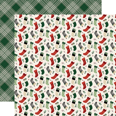 Stockings - 12x12 double-sided cardstock from A Cozy Christmas Collection by Echo Park Paper Co.
