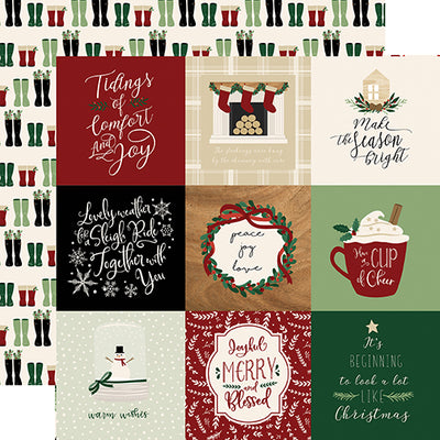4x4 Journaling Cards - 12x12 double-sided cardstock from A Cozy Christmas Collection by Echo Park Paper Co.