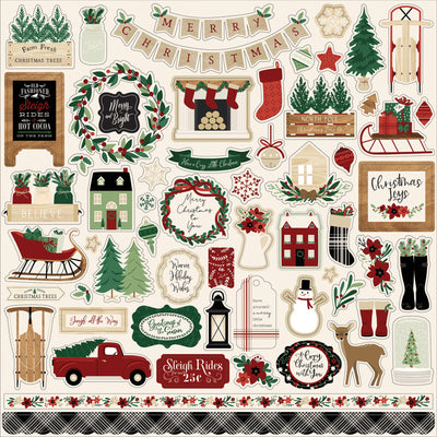 Element Stickers that coordinate with A Cozy Christmas Collection by Echo Park Paper Co.