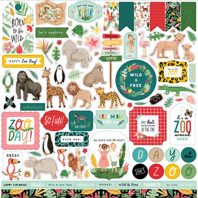 12" x 12" cardstock sticker sheet.