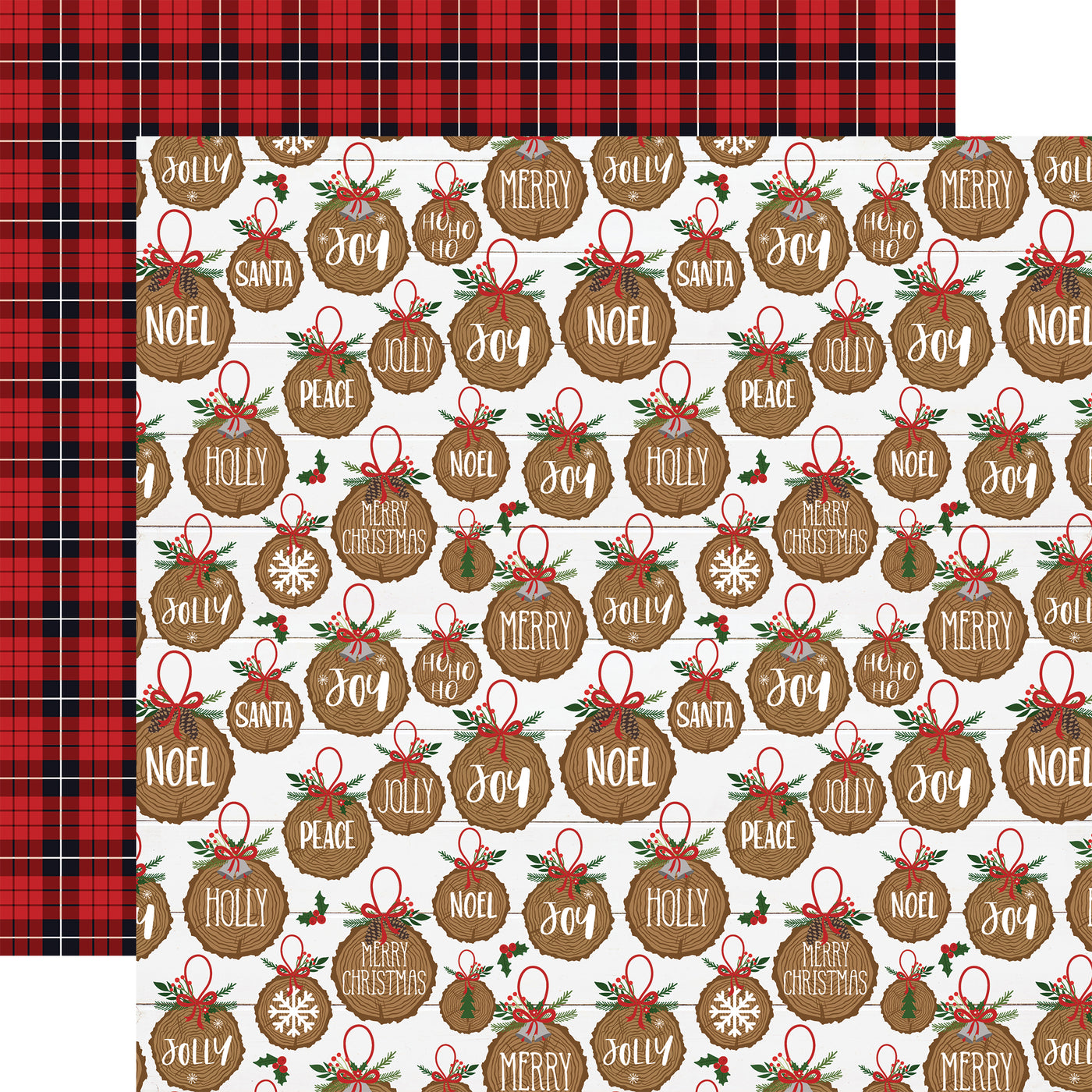 (1) 12x12 Sheet of Echo Park Paper A LUMBERJACK CHRISTMAS Scrapbook Stickers