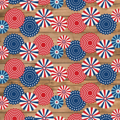 Side B - patriotic pinwheels with a wood plank background