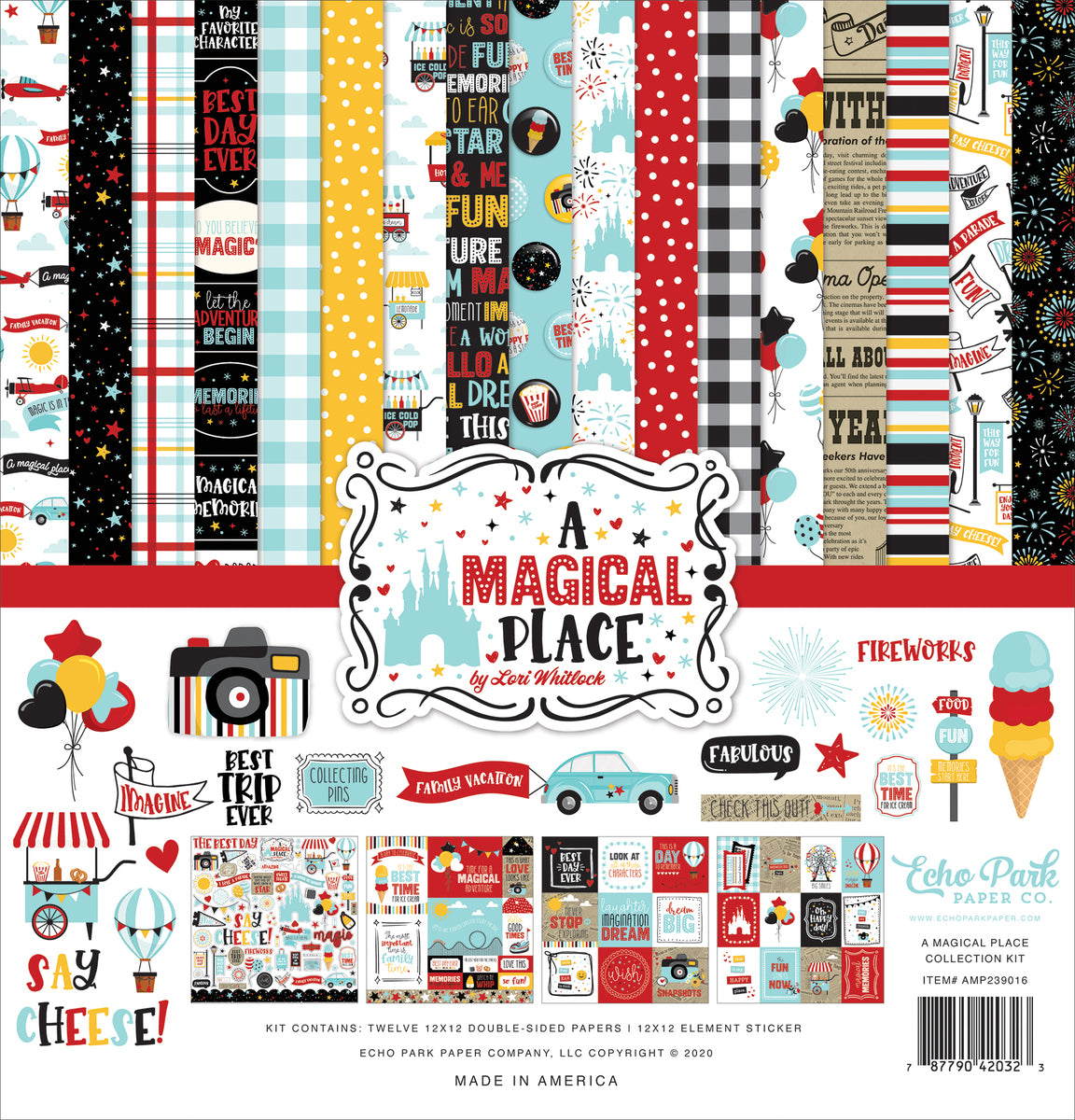 A MAGICAL PLACE - 12x12 collection kit with 12 double-sided papers focused on family vacation - Echo Park Paper