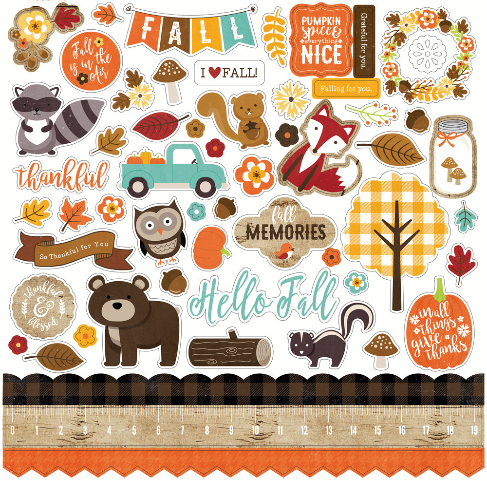 12x12 Element Sticker for A PERFECT AUTUMN Collection Kit from Echo Park Paper Co.