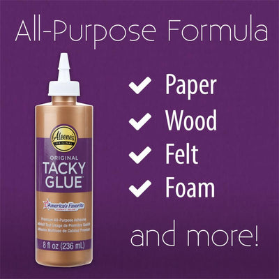Aleene's Original Tacky Glue can be used on paper, wood, felt, foam and more