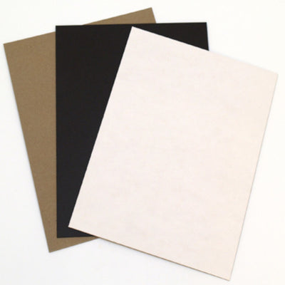 Black, White and Natural Chipboard Assortment Pack - 15 sheets total - Grafix