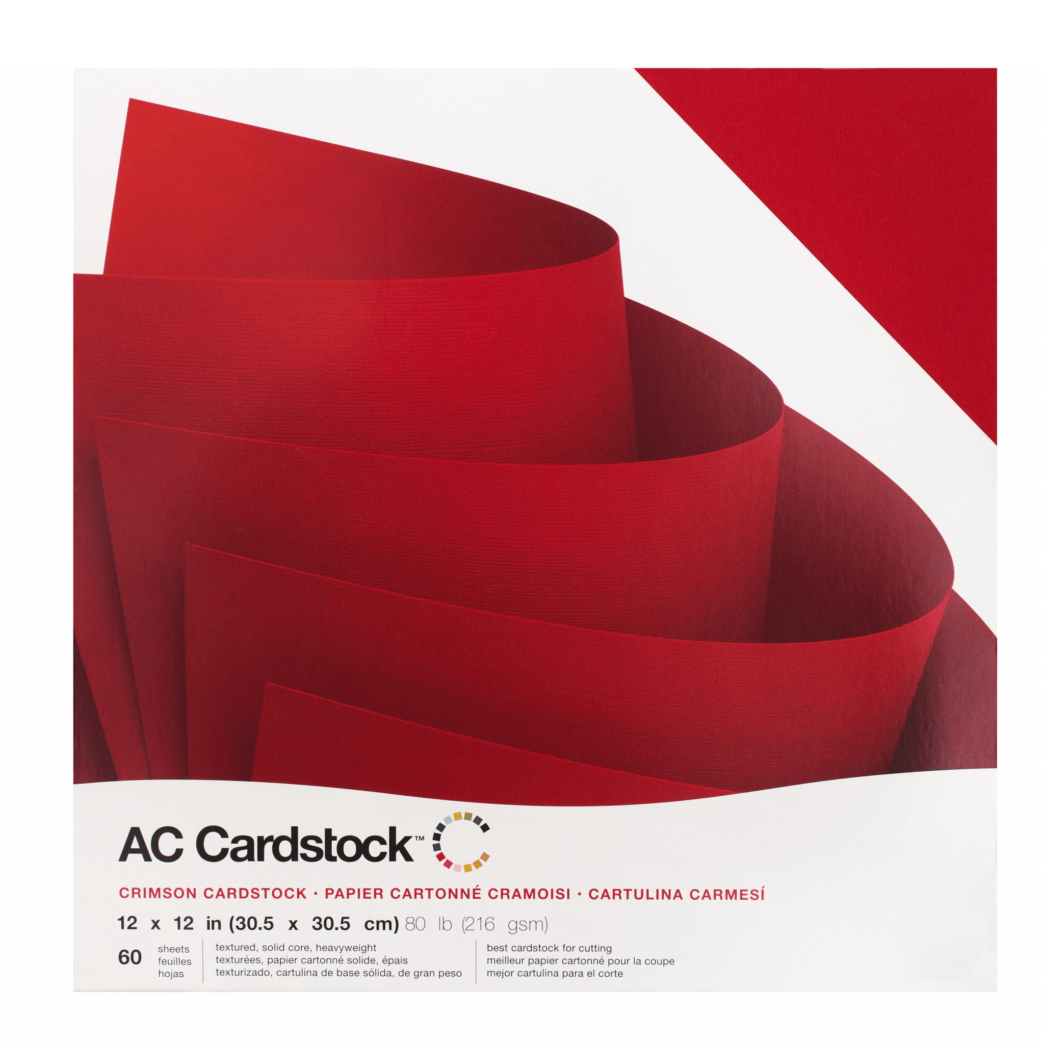 American Crafts 12 x 12 in. Cardstock Duotone Glitter Crimson