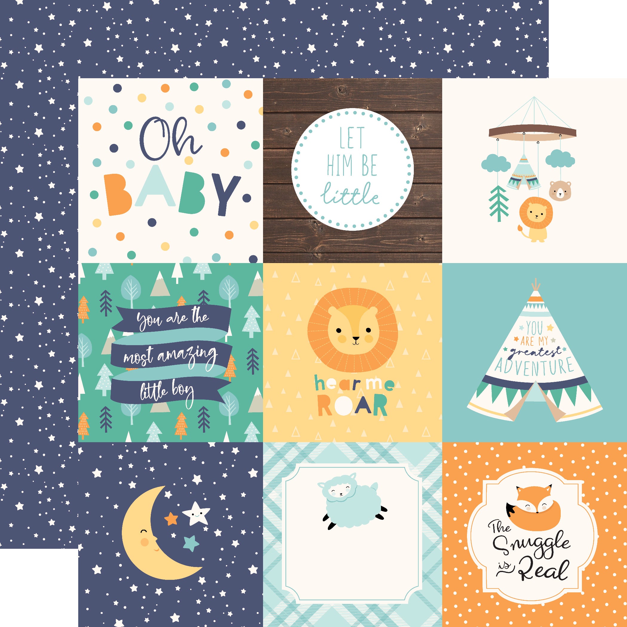 6x4 Journaling Cards Paper - Echo Park - Our Baby Boy