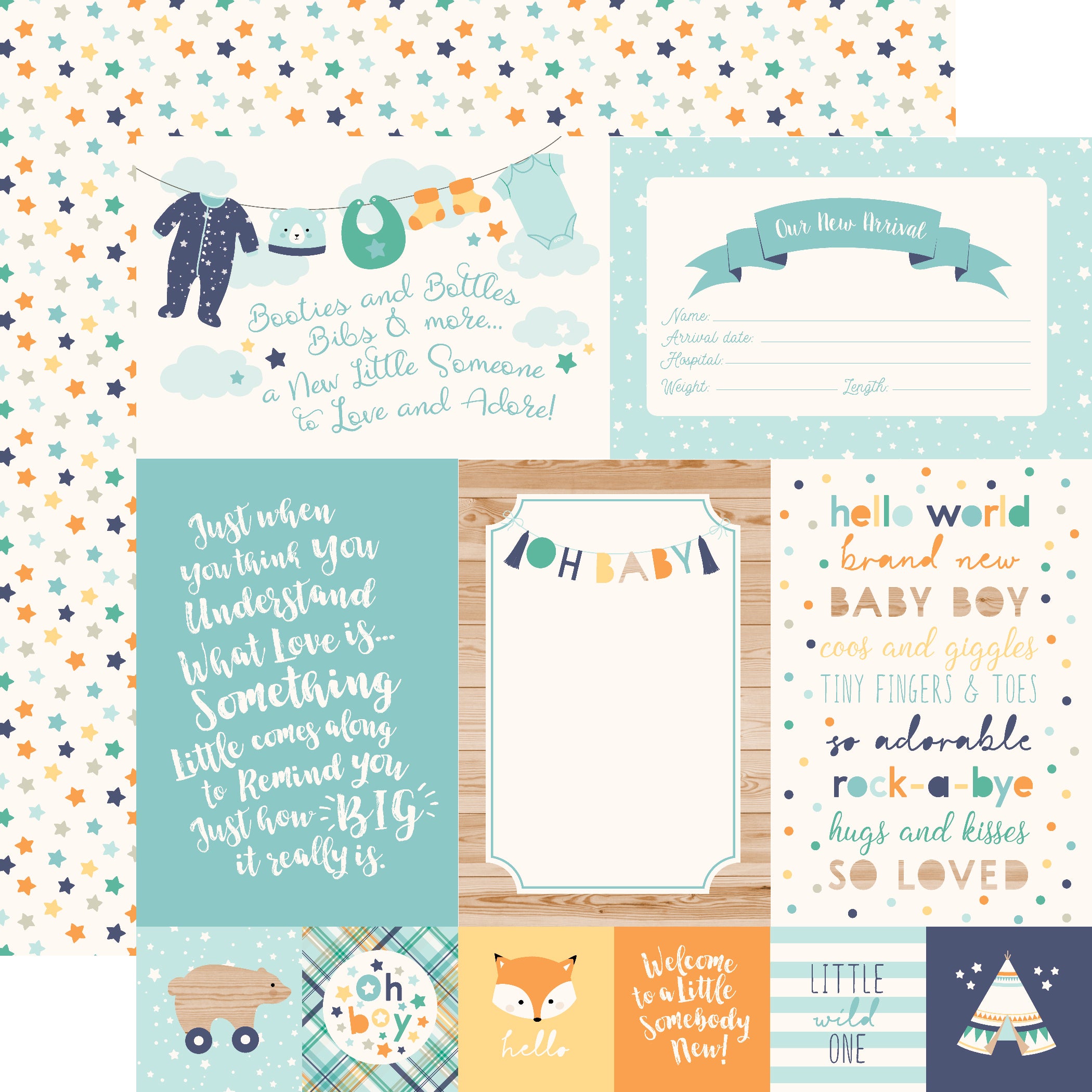 Echo Park Collection Kit 12x12 Hello Baby Boy