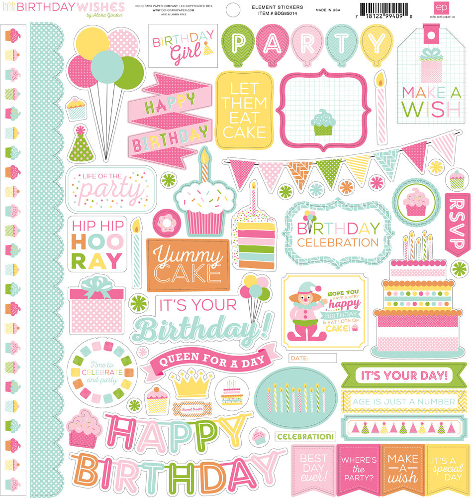 BIRTHDAY WISHES GIRL 12x12 Collection Kit - Echo Park