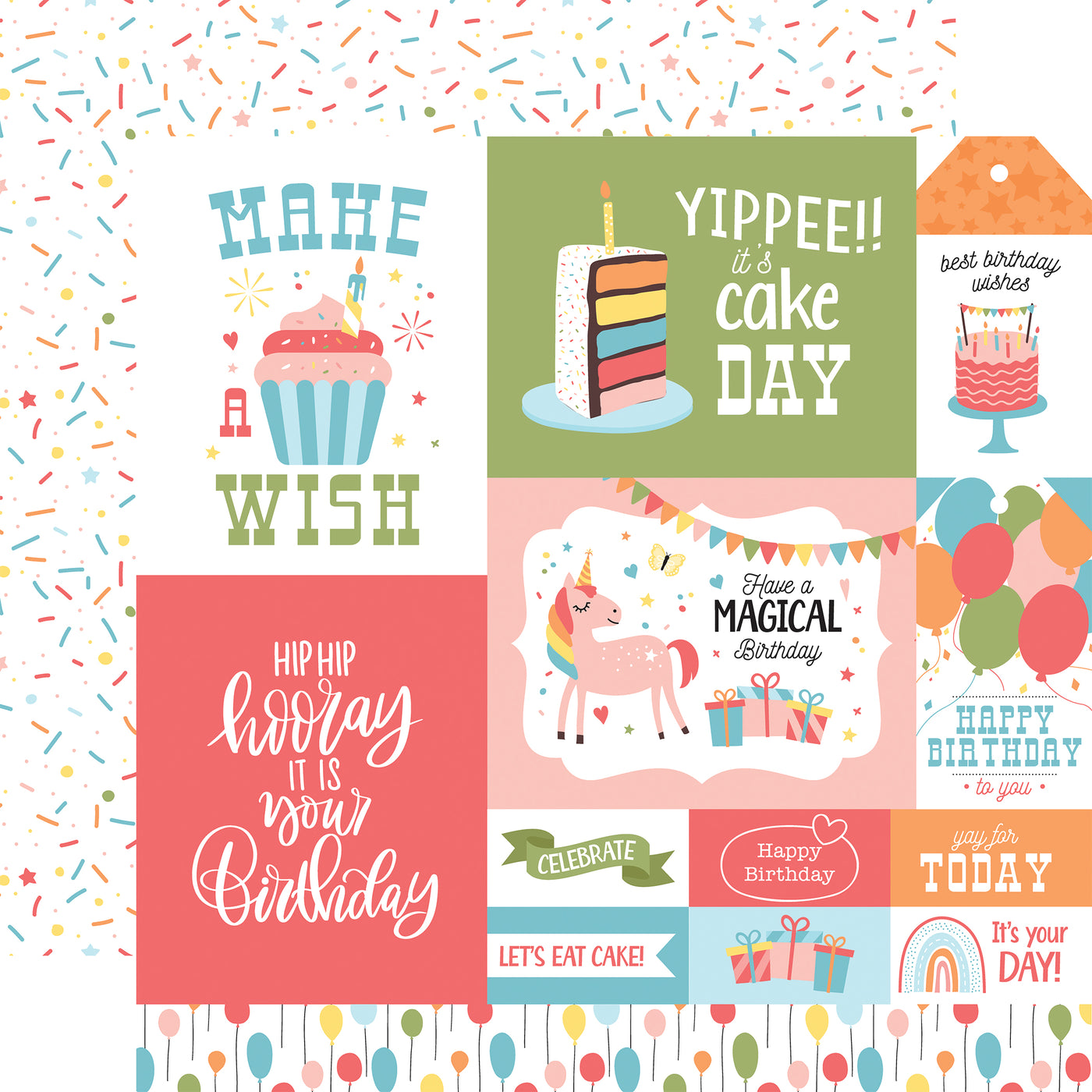 Echo Park Collection Kit 12x 12 Magical Birthday Girl