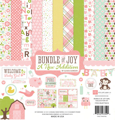 BUNDLE OF JOY GIRL A NEW ADDITION 12x12 Collection Kit - Echo Park