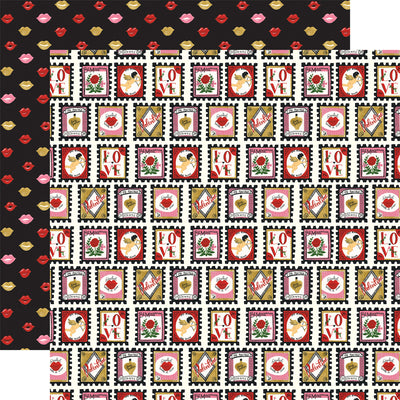Love Stamps - 12x12 double-sided patterned paper for Valentine's Day from Echo Park Paper