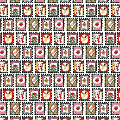 Rows of Love Stamps with Valentine's message from Echo Park Paper