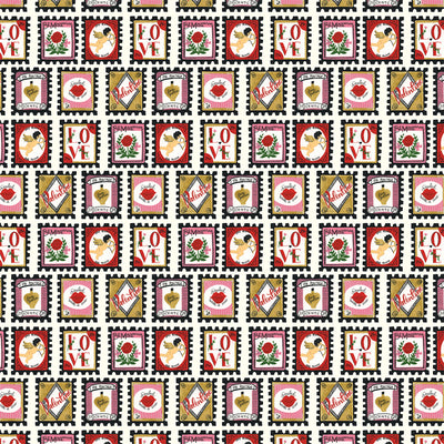 Rows of Love Stamps with Valentine's message from Echo Park Paper