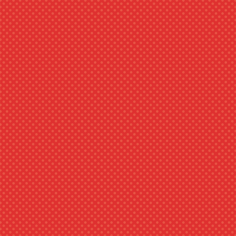 Side B - red polka dots on a darker red background