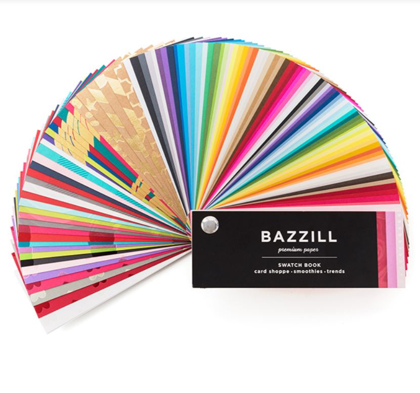Bazzill Cardstock Swatch Book includes Card Shoppe, Smoothies and Trends lines