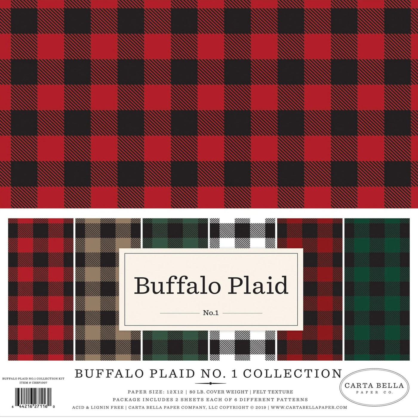 Buffalo Plaid No. 1 Collection of 12 double-sided buffalo plaid colors
